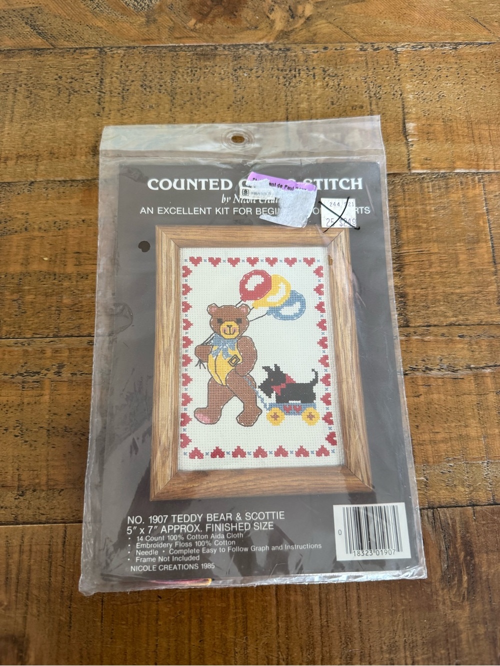 Vintage Cross Stitch Bear and Scottish Terrier Dog Kit SEALED